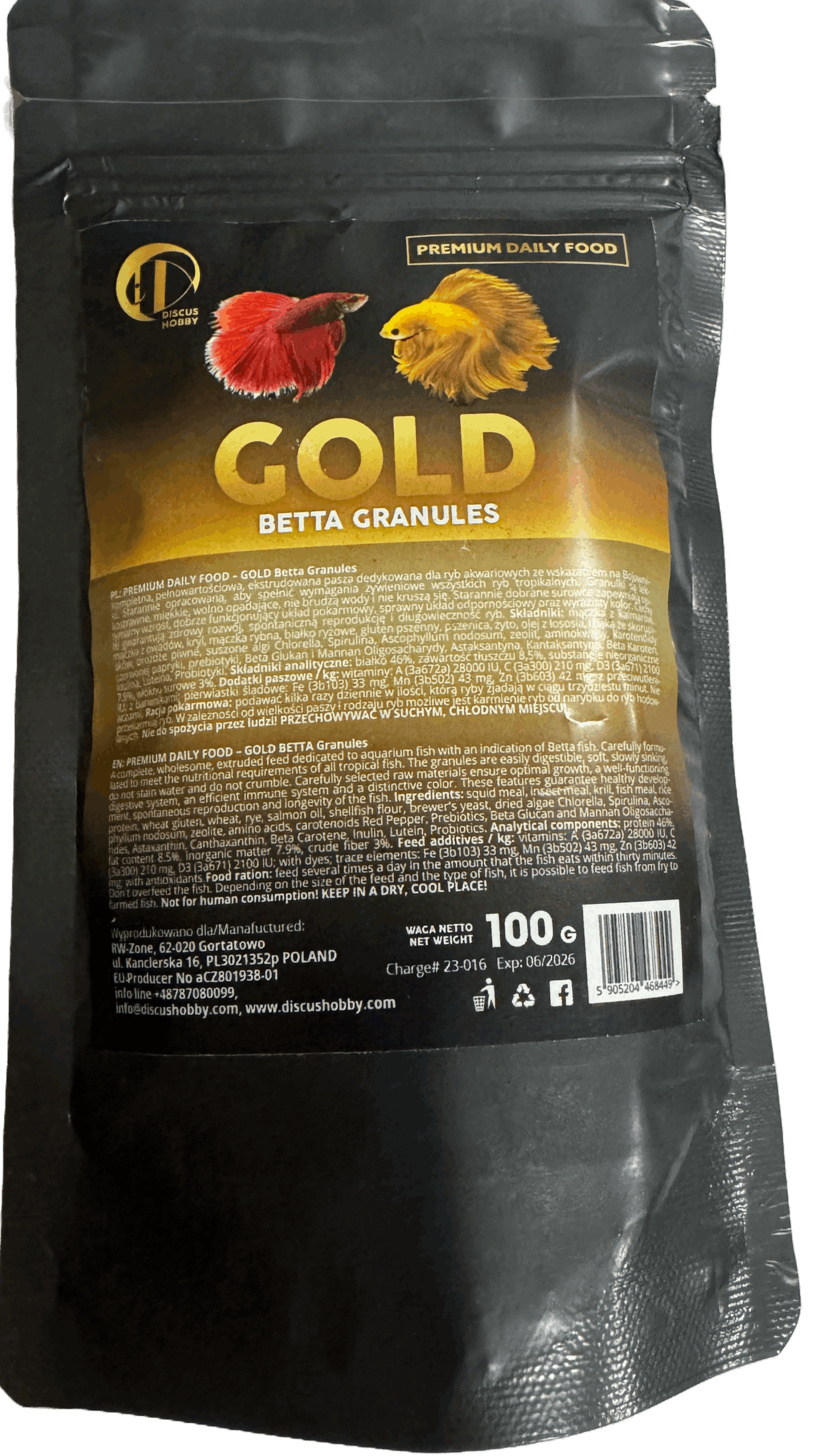 Gold Betta GranulesGold Betta Granules A complete, wholesome, extruded feed dedicated to aquarium fish with an indication of Betta fish. Carefully formulated to meet the nutritional requirements of all tropical fish. The granules are easily digestible, so